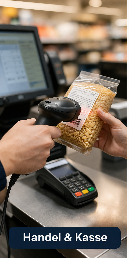 Handscanner im Handel und Kassenbereich