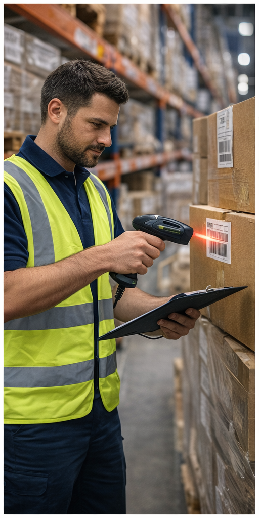 Kabelloser Scanner in der Kommissionierung