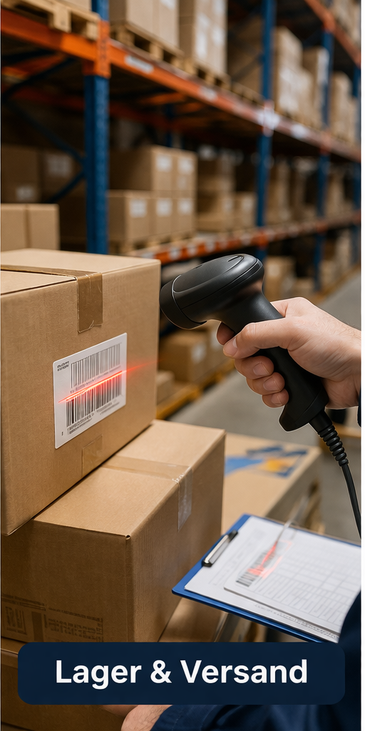 Handscanner im Lager und Versand